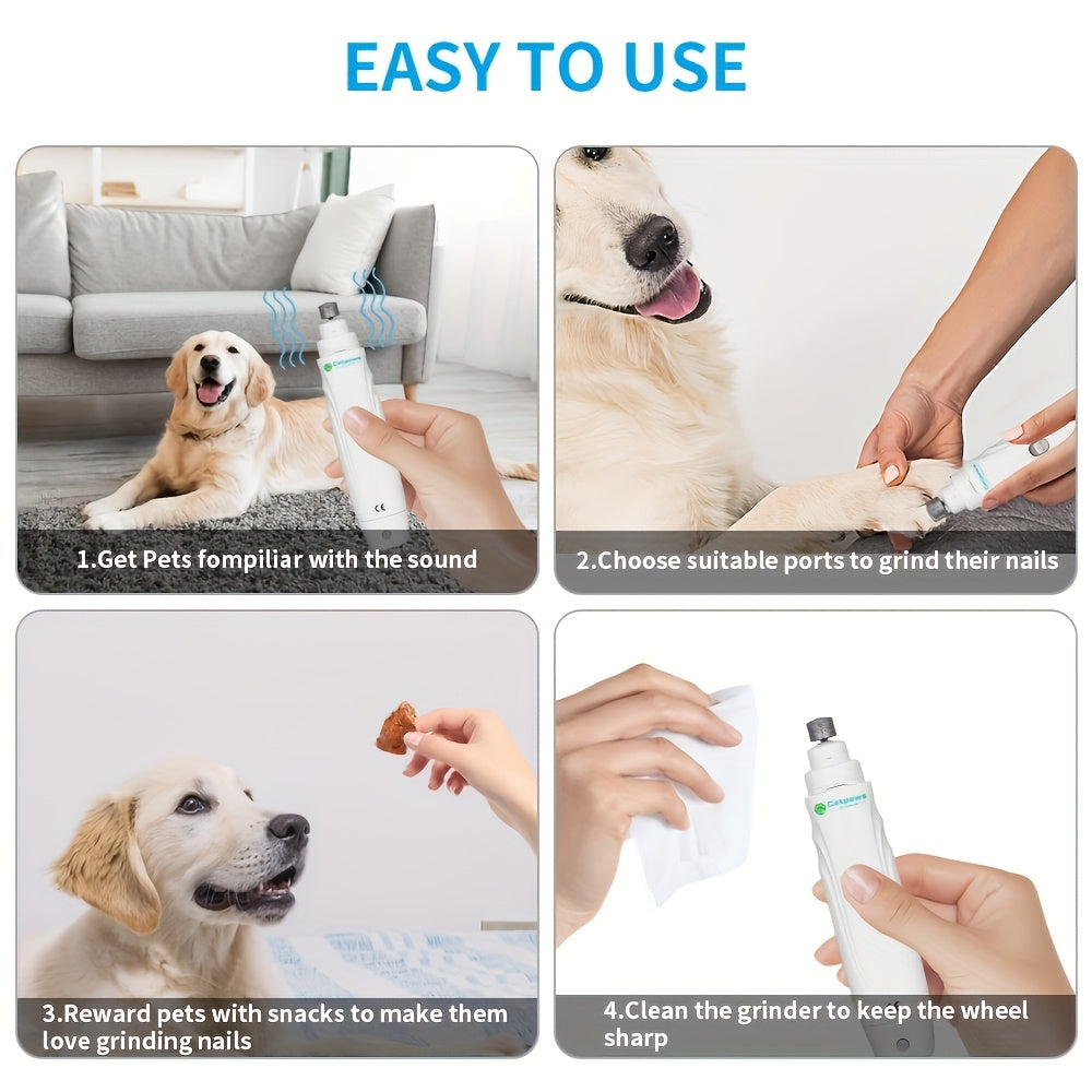 Electric Pet Nail Grinder USB Rechargeable Electric Dog Nail Clippers Quiet Electric Dog Cat Paws Nail Grooming Trimmer Tools