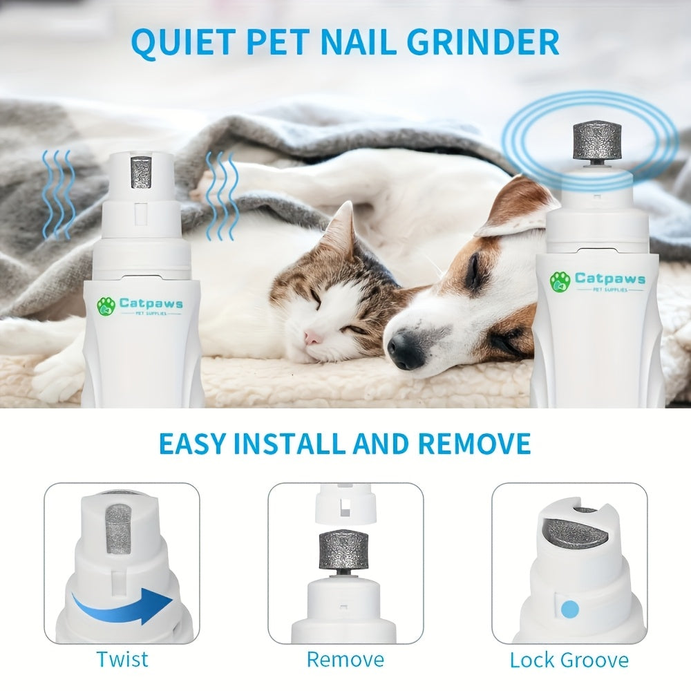 Electric Pet Nail Grinder USB Rechargeable Electric Dog Nail Clippers Quiet Electric Dog Cat Paws Nail Grooming Trimmer Tools