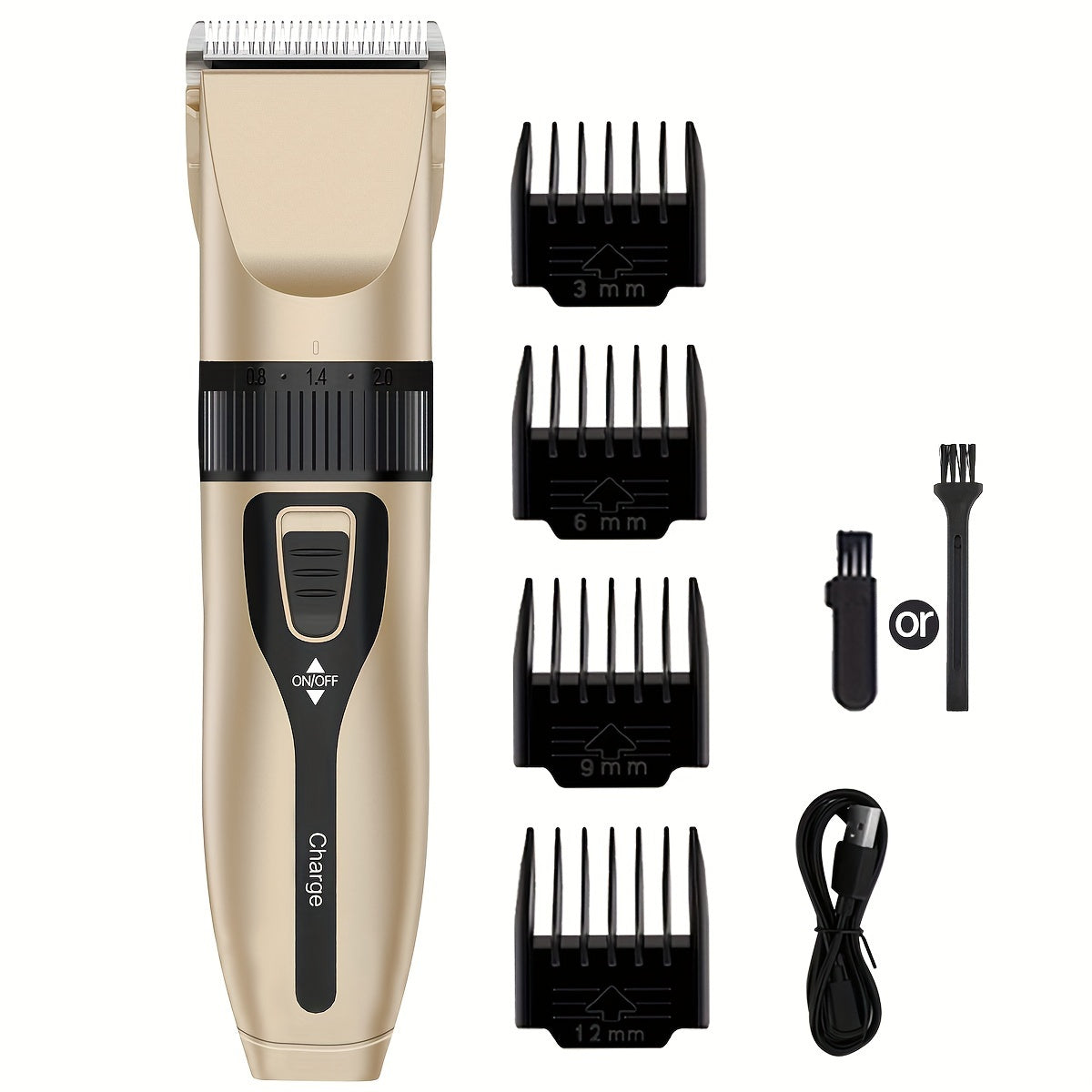 Rechargeable Dog Grooming Clipper Set, Quiet Electric Pet Hair Trimmer for Thick Coats, USB Charging, Cordless Design with Lithium Battery, 4 Guide Combs - Pet Hair Cutter Kit for Dogs and Cats