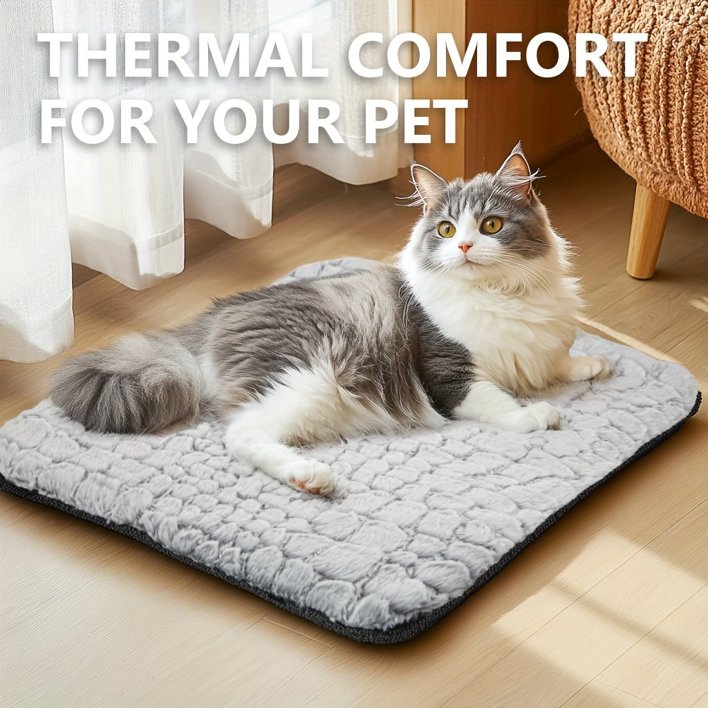 [Thermal Pet Mat] Extra Warm Thermal Cat Dog Bed Mat, Ultra Soft Cat Pet Mat Pad for Indoor Outdoor with Removable Cover Non-Slip Bottom Washable