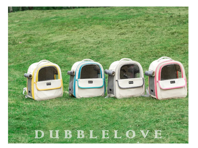 Pet backpack, cat outdoor cat bag, portable backpack for dogs, large capacity space cabin, double-sided transparent dog bag