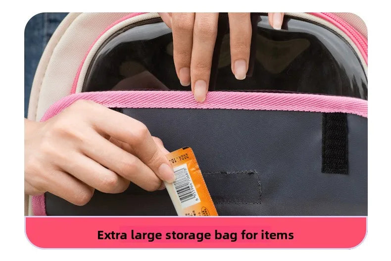 Pet backpack, cat outdoor cat bag, portable backpack for dogs, large capacity space cabin, double-sided transparent dog bag