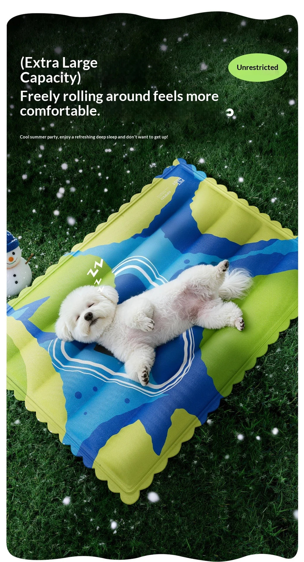 Pet Cooling Mat Ice Blanket Summer Dog Pad Water Injection Self Cooling Waterproof Wear Resistant Bite Resistant for Dogs Cats