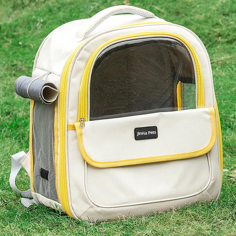 Pet backpack, cat outdoor cat bag, portable backpack for dogs, large capacity space cabin, double-sided transparent dog bag