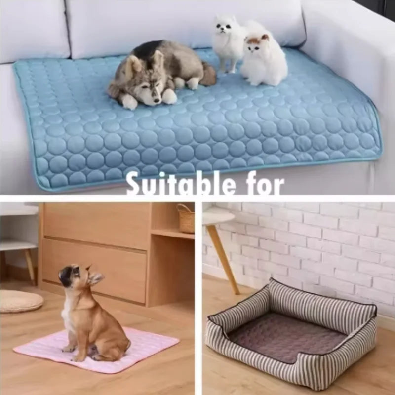 Dog Mat Cooling Summer Pad Mat For Dogs Cat Blanket Sofa Breathable Pet Dog Bed Summer Washable For Small Medium Large Dogs Car
