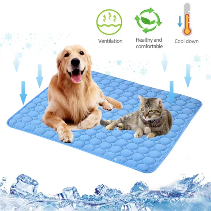 Dog Mat Cooling Summer Pad Mat For Dogs Cat Blanket Sofa Breathable Pet Dog Bed Summer Washable For Small Medium Large Dogs Car