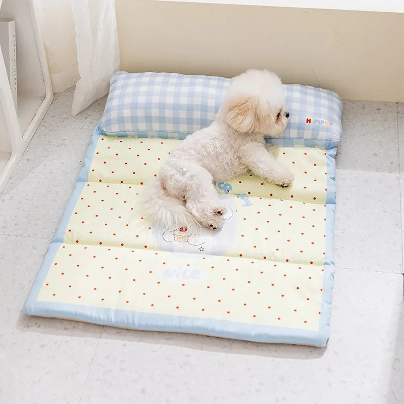 Pet Striped Mat Foldable and Waterproof Suitable for Small and Medium-sized Dogs Cool Cat Bed Mattress