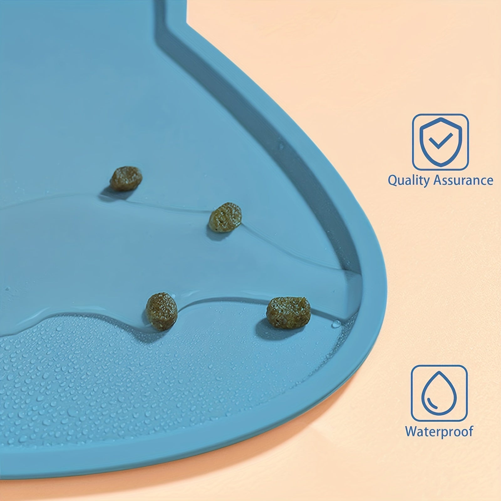 Non-Slip Waterproof Cat & Dog Food Mat with Raised Edges - Spill-Proof Pet Feeding Tray, Easy to Clean Spill Catcher for Floors,, - Compatible with Bowls, Ideal for Wet/Dry Food - Scratch-Resistant Floor Protector for Cats &