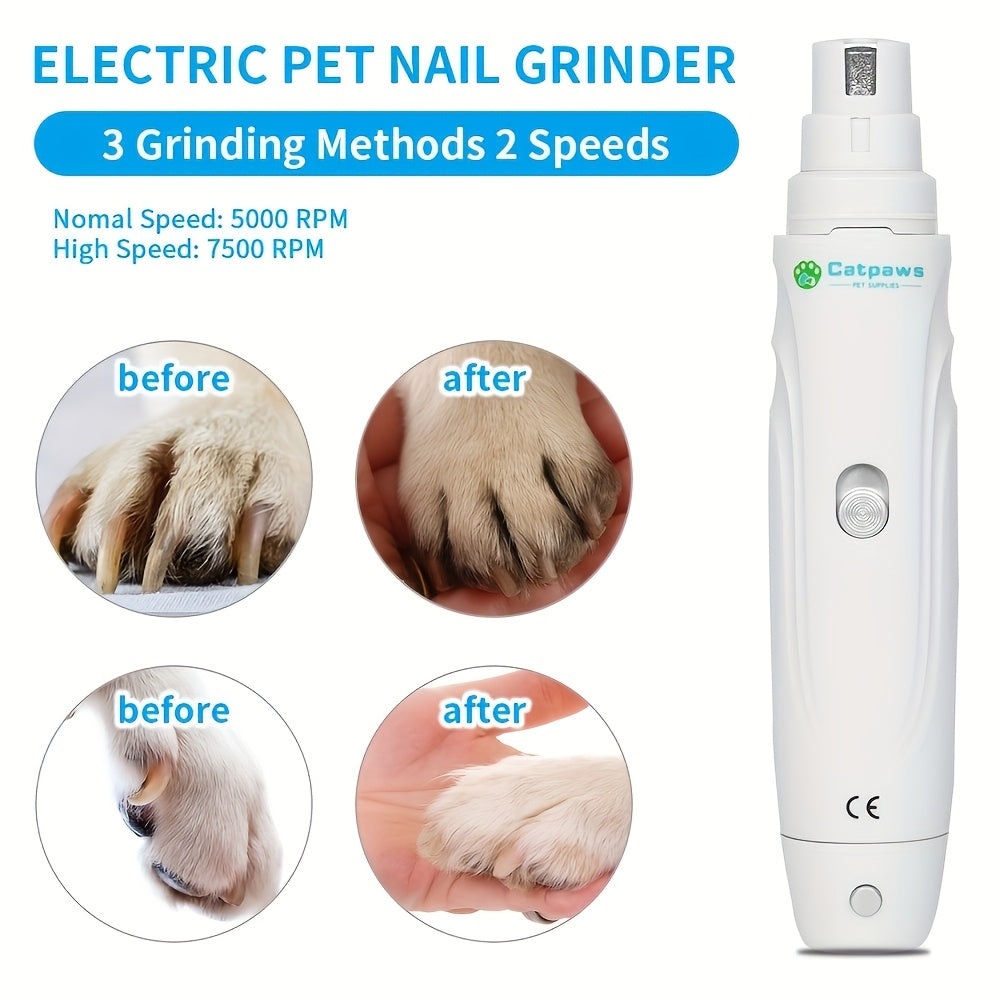 Electric Pet Nail Grinder USB Rechargeable Electric Dog Nail Clippers Quiet Electric Dog Cat Paws Nail Grooming Trimmer Tools